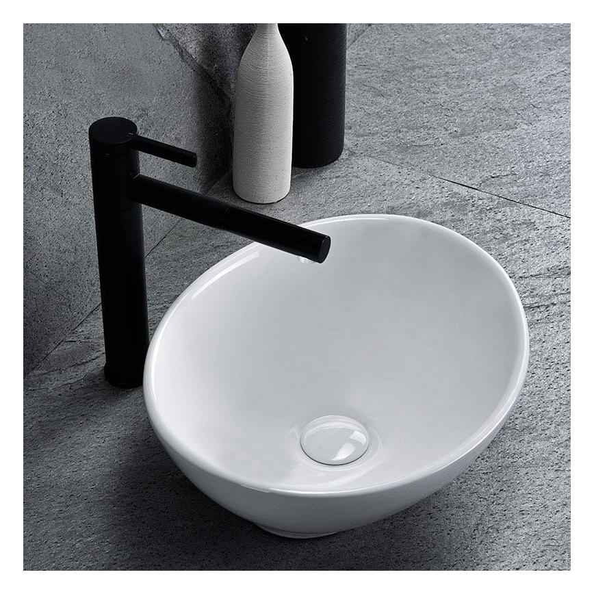 REA-U0133 - Vasque à poser SOFIA 34,5x41 cm céramique/blanc brillant