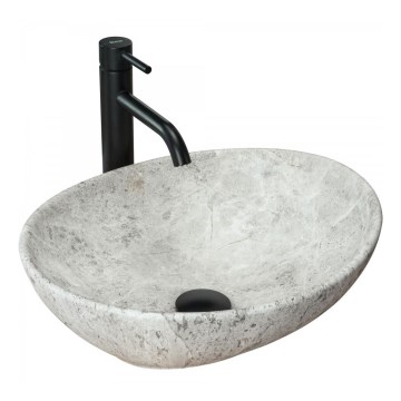 REA-U0165 - Vasque à poser SOFIA 34,5x41 cm céramique/pierre claire