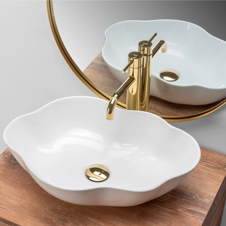 REA-U0265 - Vasque à poser PEARL 38x50,5 cm céramique/blanc brillant