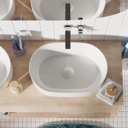 REA-U0600 - Lavabo à poser ALMA 36x57 cm céramique/blanc brillant