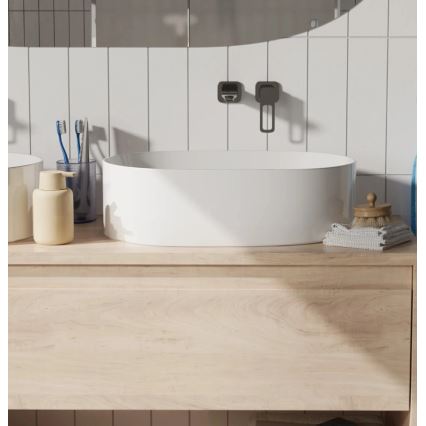 REA-U0600 - Lavabo à poser ALMA 36x57 cm céramique/blanc brillant