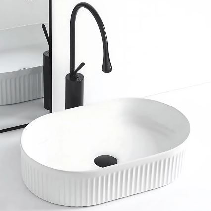 REA-U0603 - Lavabo à poser sur plan VANDA 31x49 cm céramique/blanc brillant