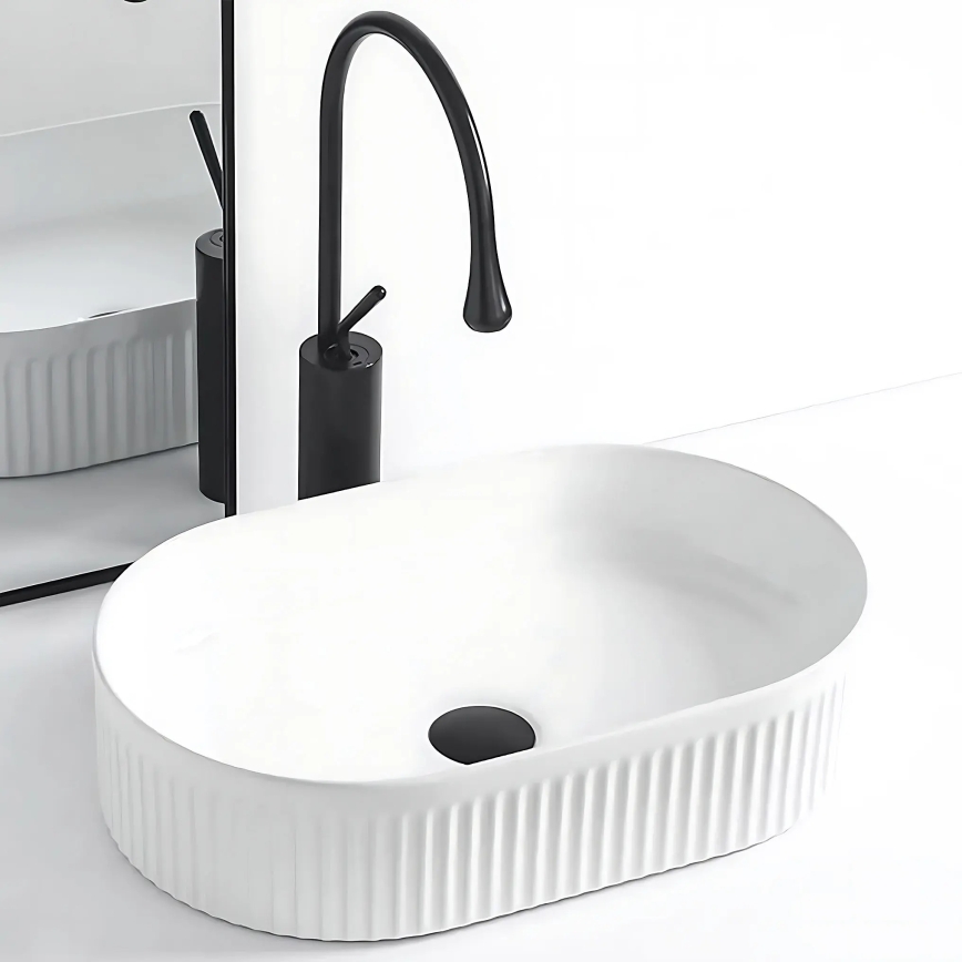REA-U0603 - Lavabo à poser sur plan VANDA 31x49 cm céramique/blanc brillant