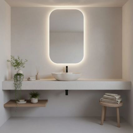 REA-U0617 - Vasque à poser PEARL 38 x 50,5 cm céramique/beige/aspect pierre