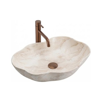 REA-U0619 - Vasque à poser PEARL 38x50,5 cm céramique/beige
