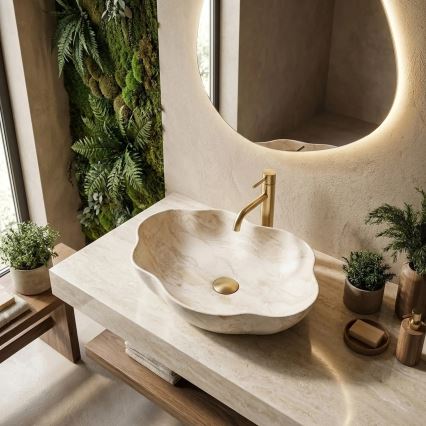 REA-U0619 - Vasque à poser PEARL 38x50,5 cm céramique/beige