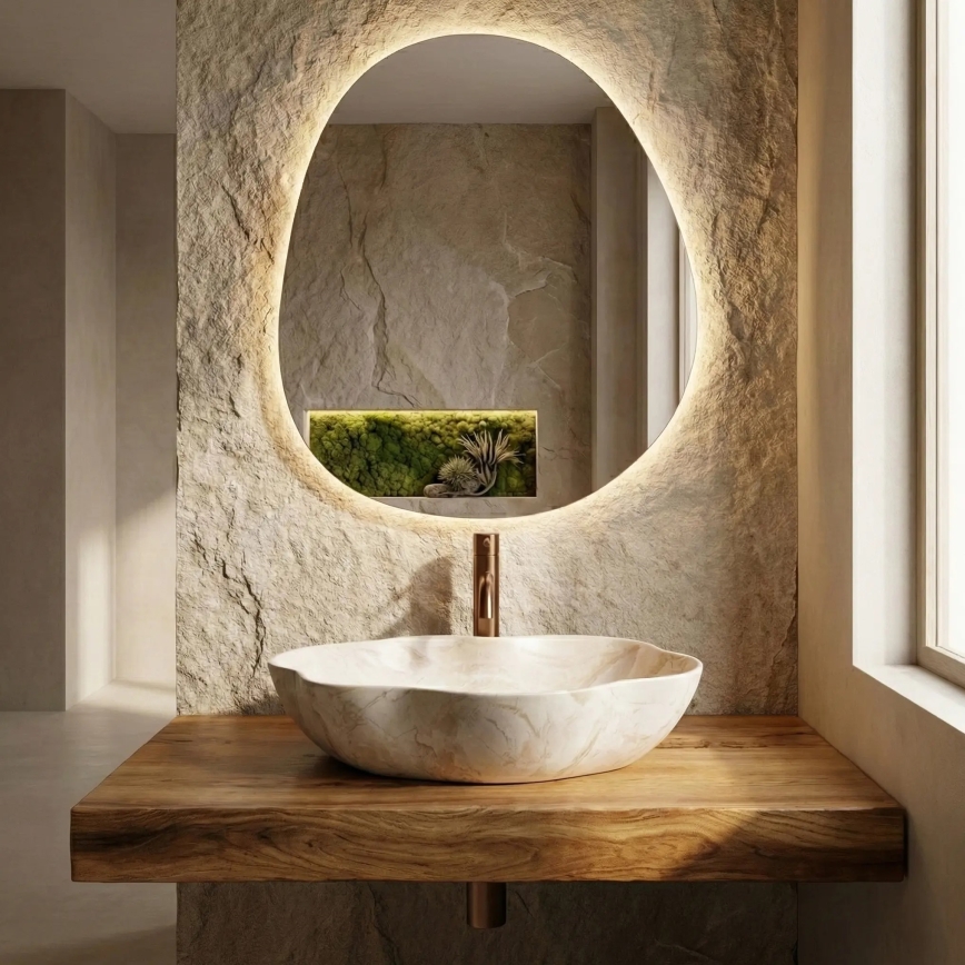 REA-U0619 - Vasque à poser PEARL 38x50,5 cm céramique/beige