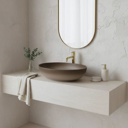 REA-U0627 - Lavabo à poser CAROLA 39x51,5 cm céramique/marron