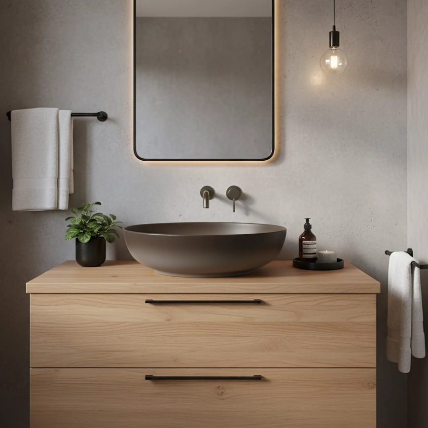 REA-U0627 - Lavabo à poser CAROLA 39x51,5 cm céramique/marron