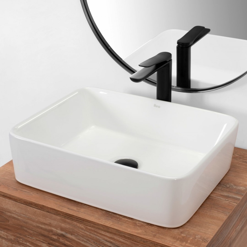 REA-U0669 - Lavabo à poser ANITA 37,5x48,5 cm céramique/blanc brillant