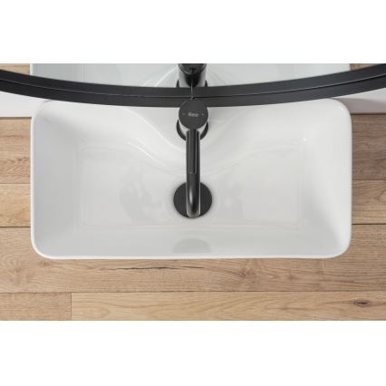 REA-U0699 - Lavabo à poser MERY 25 x 50,5 cm céramique / blanc brillant