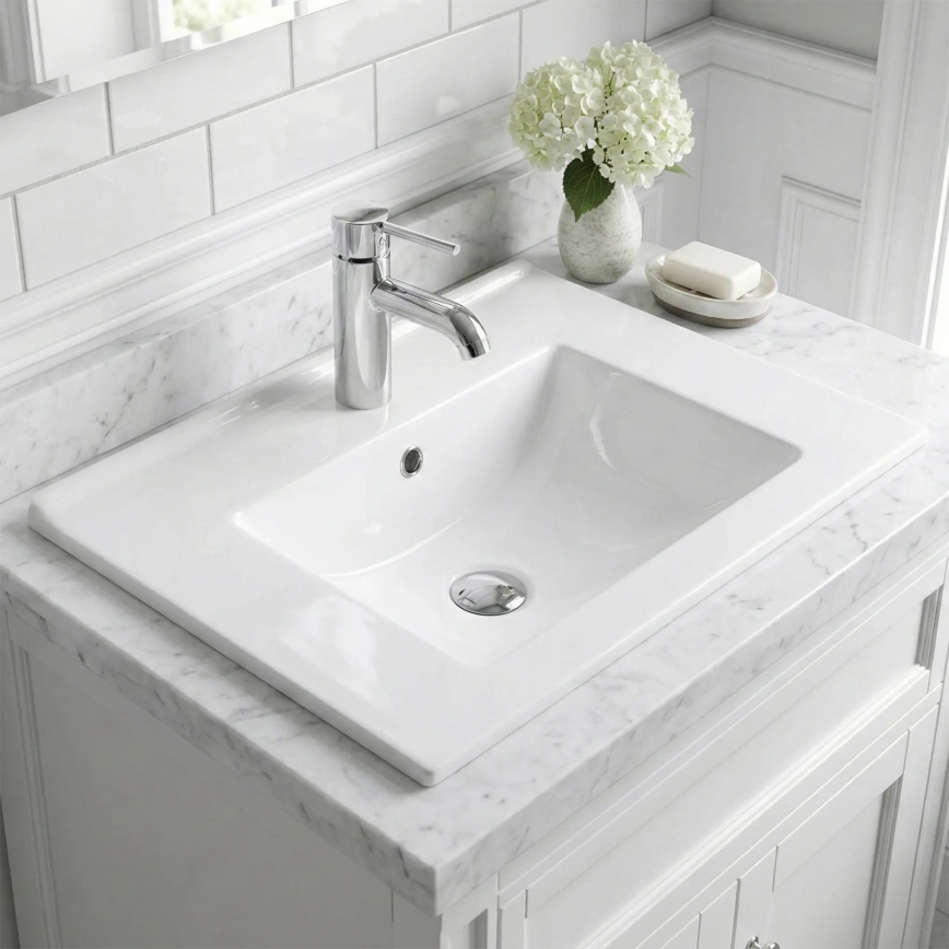 REA-U0786 - Lavabo à encastrer DAFNE 47x62 cm, céramique/blanc brillant