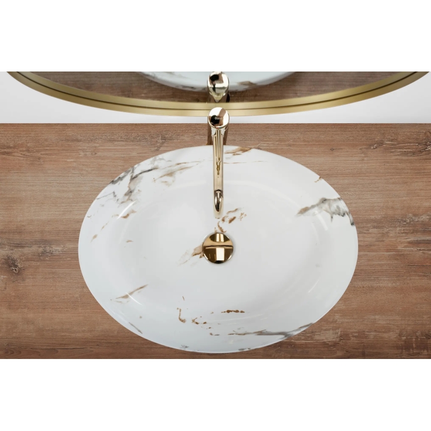 REA-U1232 - Vasque à poser QUEEN 41,5x55 cm céramique/effet pierre