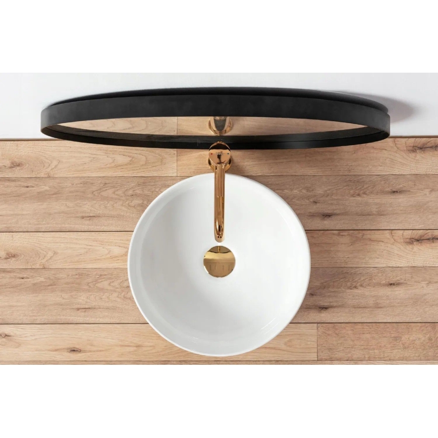 REA-U18918 - Vasque à poser SAMI Ø 36 cm céramique/blanc brillant