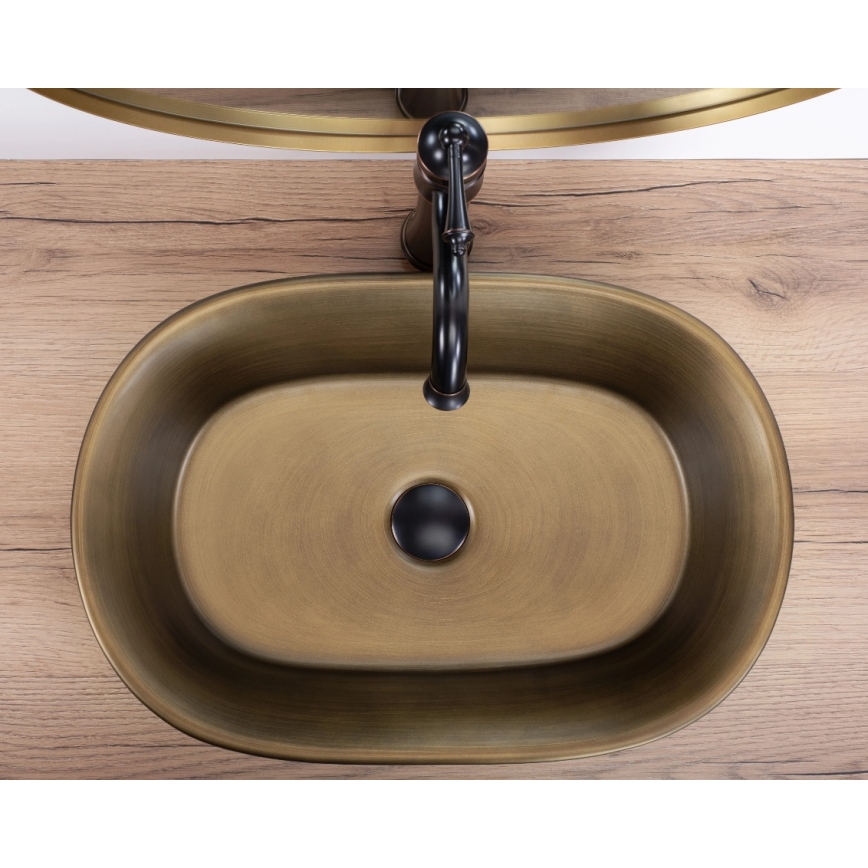 REA-U3305 -  Lavabo à poser WILMA RUSTIC 38x55 cm céramique/cuivré