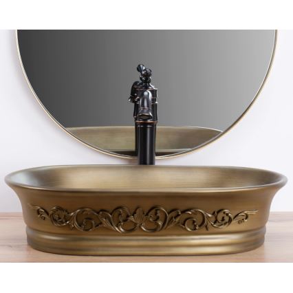 REA-U3305 -  Lavabo à poser WILMA RUSTIC 38x55 cm céramique/cuivré