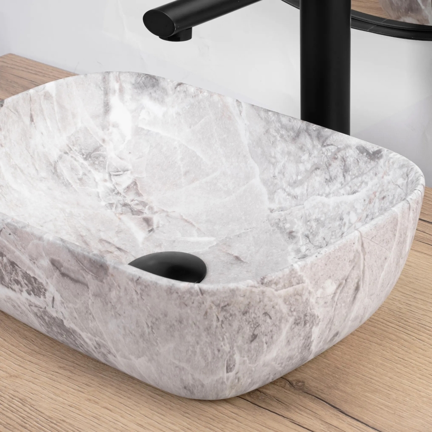 REA-U3321 - Lavabo à poser BELINDA MINI 25x36 cm céramique/gris/effet pierre