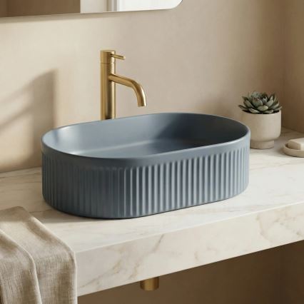 REA-U3535 - Vasque à poser VANDA 31x49 cm céramique/bleu foncé