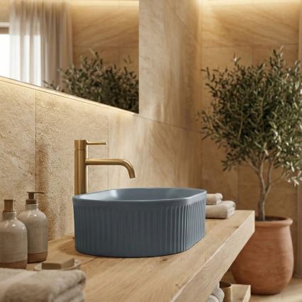 REA-U3535 - Vasque à poser VANDA 31x49 cm céramique/bleu foncé