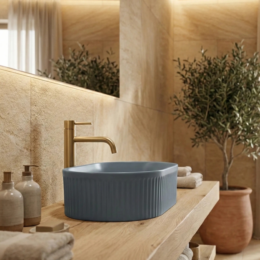 REA-U3535 - Vasque à poser VANDA 31x49 cm céramique/bleu foncé