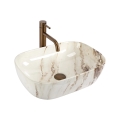 REA-U3601 - Vasque à poser BELINDA 33x46,5 cm céramique/beige/aspect pierre