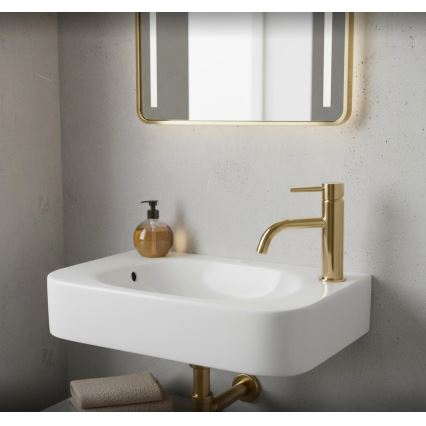 REA-U3610 - Lavabo ODETTA 25 x 51 cm, à poser/à suspendre, céramique, blanc brillant