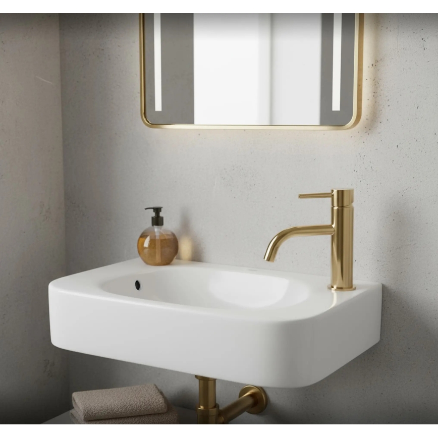 REA-U3610 - Lavabo ODETTA 25 x 51 cm, à poser/à suspendre, céramique, blanc brillant