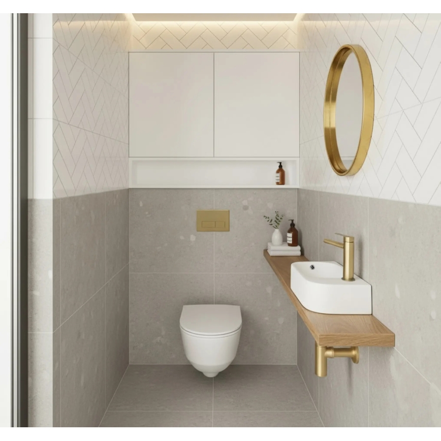 REA-U3610 - Lavabo ODETTA 25 x 51 cm, à poser/à suspendre, céramique, blanc brillant