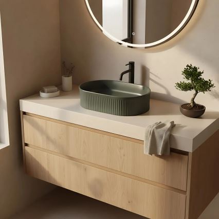 REA-U3611 - Vasque à poser VANDA 31 x 49 cm en céramique / vert foncé