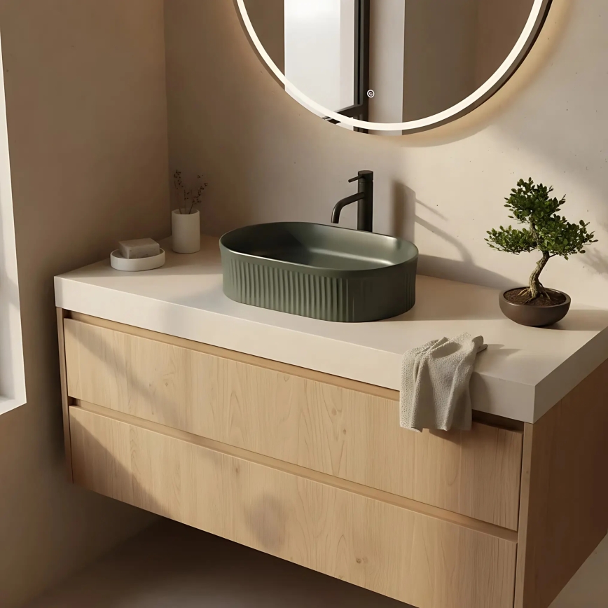 REA-U3611 - Vasque à poser VANDA 31 x 49 cm en céramique / vert foncé