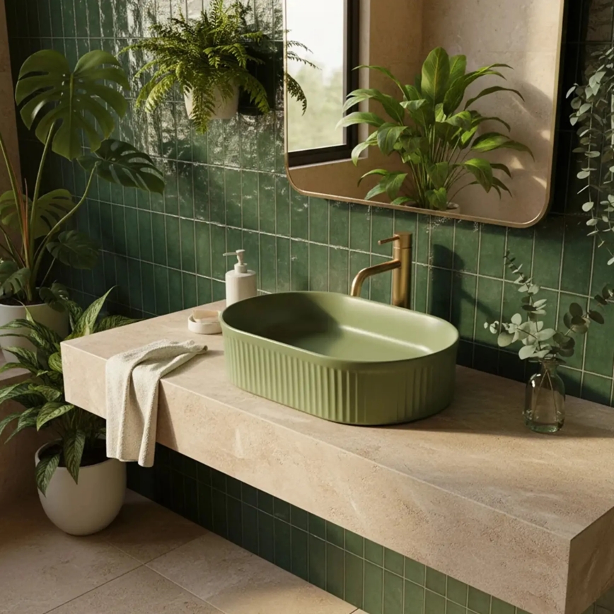 REA-U3612 - Lavabo à poser VANDA 31x49 cm céramique/vert