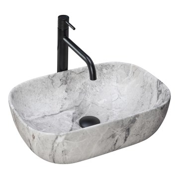 REA-U3800 - Vasque à poser LIVIA 33,5 x 46,5 cm céramique/gris/effet pierre
