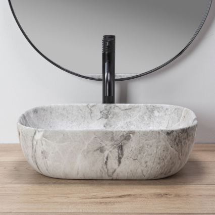 REA-U3800 - Vasque à poser LIVIA 33,5 x 46,5 cm céramique/gris/effet pierre