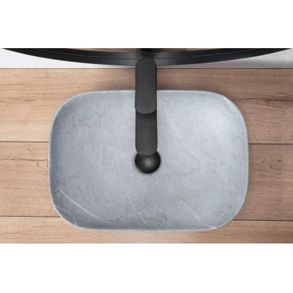 REA-U3801 - Vasque à poser LIVIA 33,5x46,5 cm céramique/gris/aspect pierre