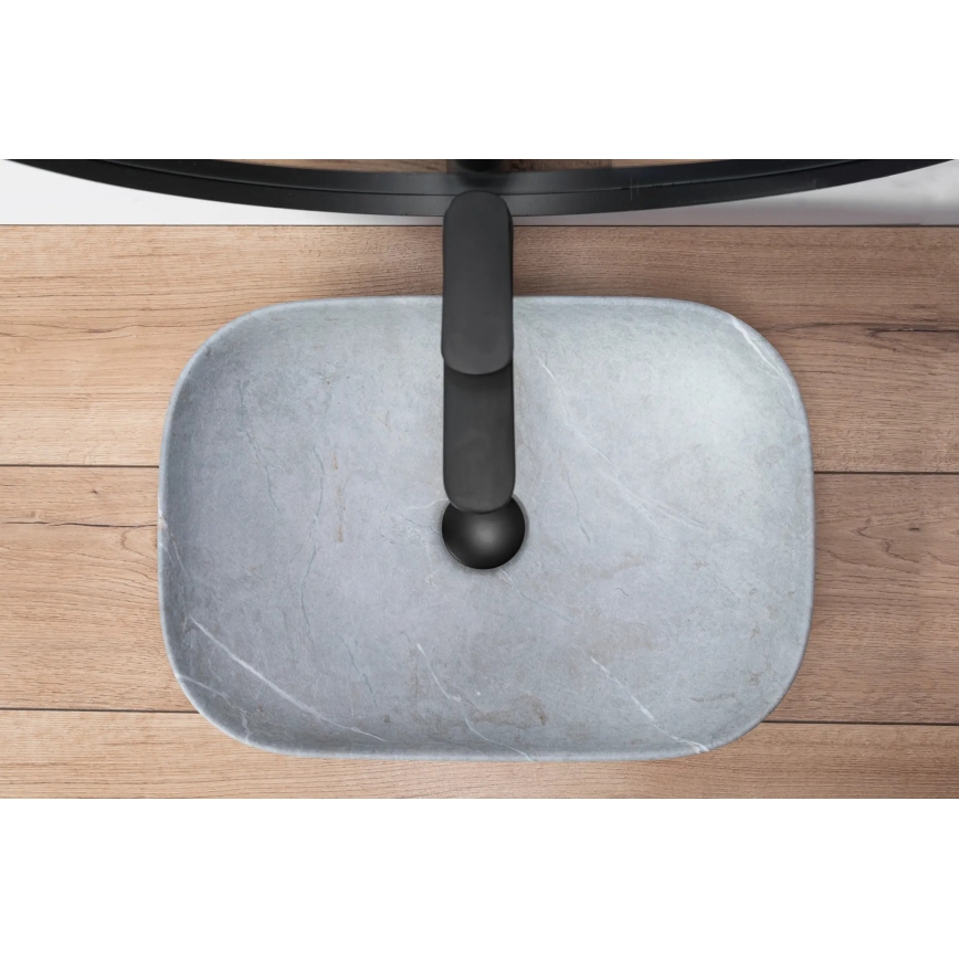 REA-U3801 - Vasque à poser LIVIA 33,5x46,5 cm céramique/gris/aspect pierre