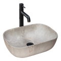 REA-U3802 - Lavabo à poser LIVIA 33,5 x 46,5 cm en céramique / gris / décor effet marbre
