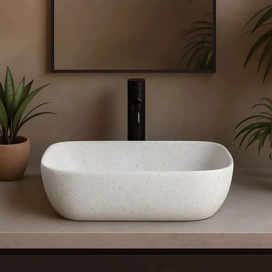 REA-U4001 - Lavabo à poser BELINDA 33,5x46,5 cm céramique/blanc mat