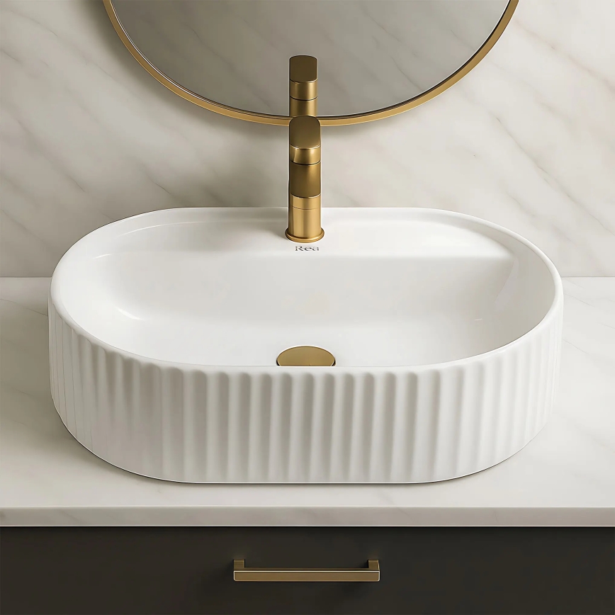 REA-U4003 - Vasque à poser MARCELA 35,5 x 50 cm céramique/blanc brillant