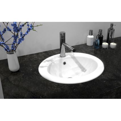 REA-U4122 - Lavabo encastré DALIA 46x51,5 cm céramique/blanc brillant