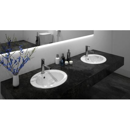 REA-U4122 - Lavabo encastré DALIA 46x51,5 cm céramique/blanc brillant