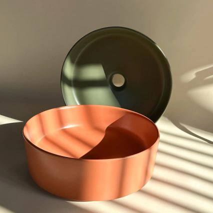 REA-U4566 - Vasque à poser SAMI Ø 37 cm céramique/orange mat