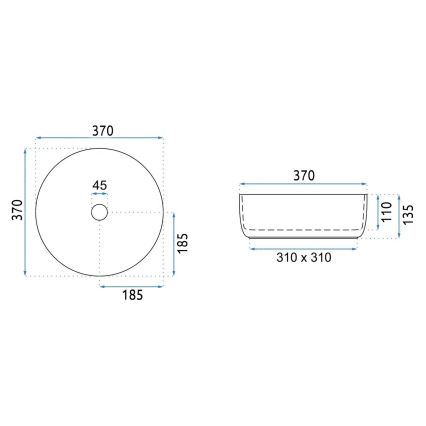 REA-U4566 - Vasque à poser SAMI Ø 37 cm céramique/orange mat