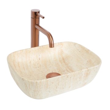 REA-U4700 - Lavabo à poser BELINDA MINI 25x36 cm céramique/beige/effet pierre