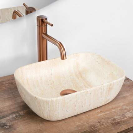 REA-U4700 - Lavabo à poser BELINDA MINI 25x36 cm céramique/beige/effet pierre