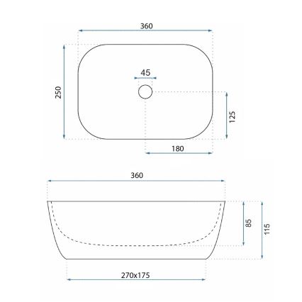 REA-U4700 - Lavabo à poser BELINDA MINI 25x36 cm céramique/beige/effet pierre