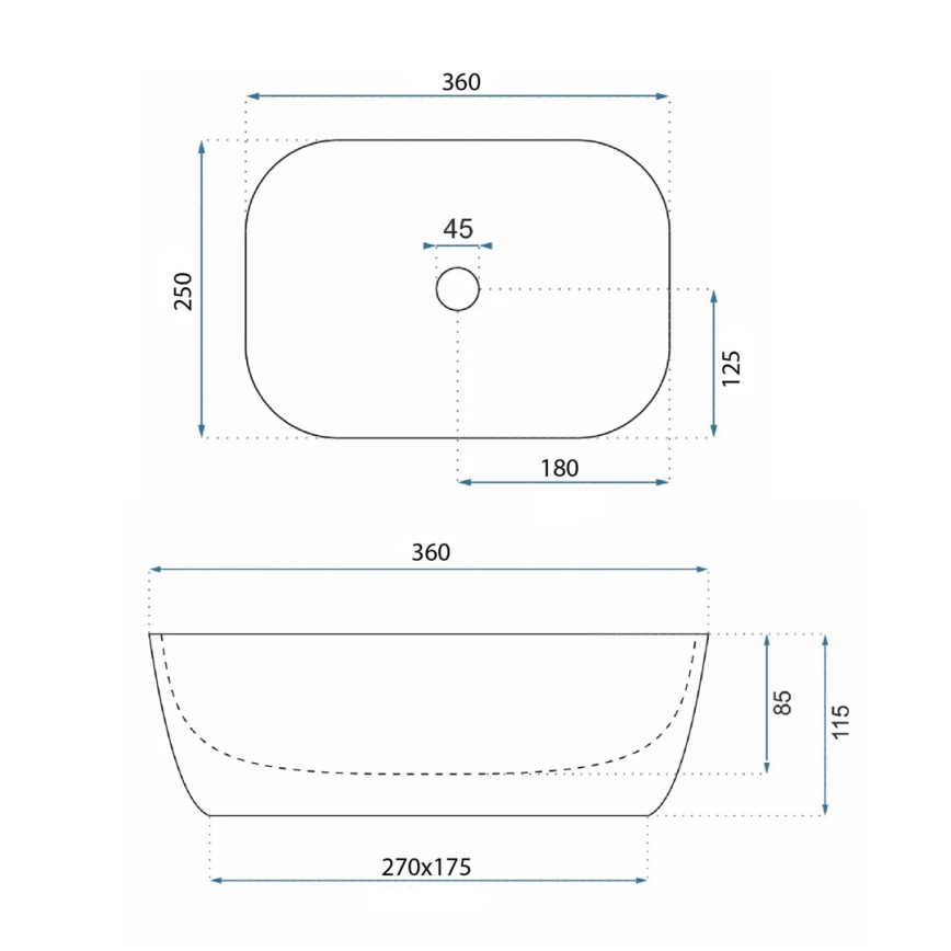 REA-U4700 - Lavabo à poser BELINDA MINI 25x36 cm céramique/beige/effet pierre
