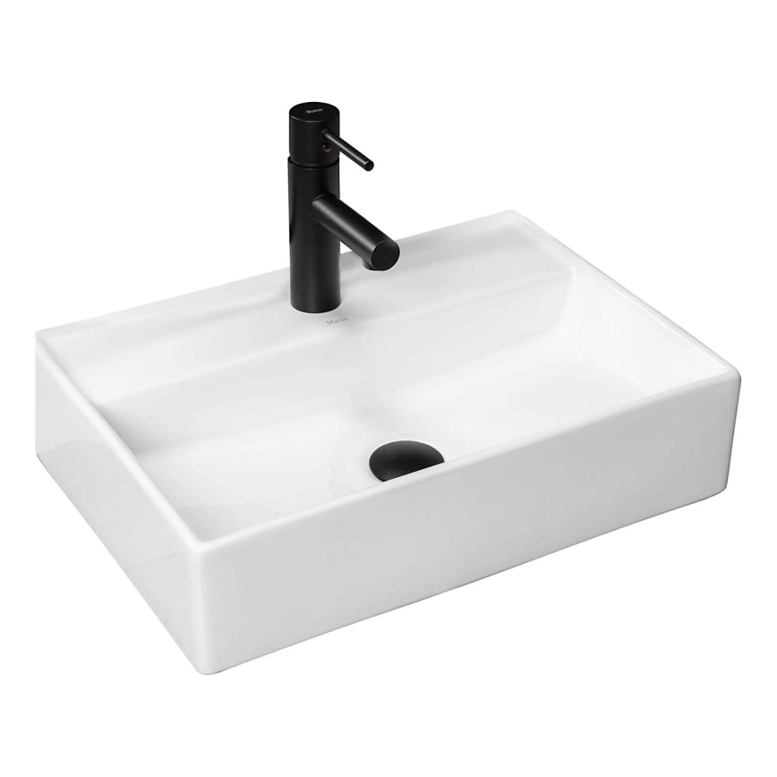 REA-U5000 - Vasque à poser VALERIA 35,5x50,5 cm en céramique, blanc brillant
