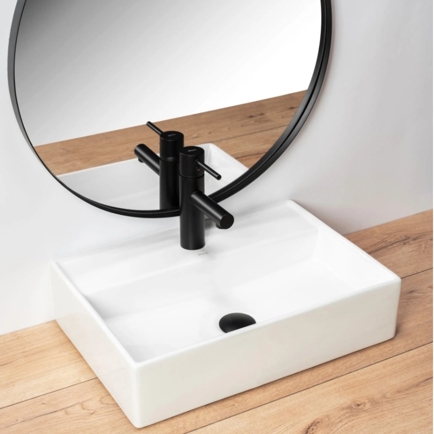REA-U5000 - Vasque à poser VALERIA 35,5x50,5 cm en céramique, blanc brillant