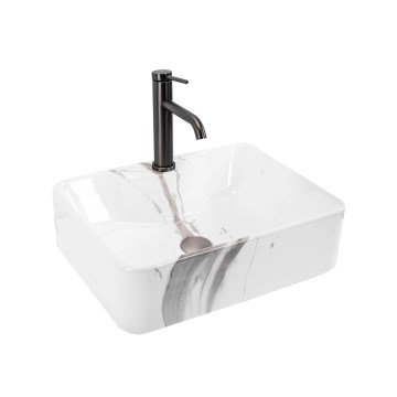 REA-U5052 - Lavabo à poser KELLY 38x49 cm céramique/blanc/décor marbre