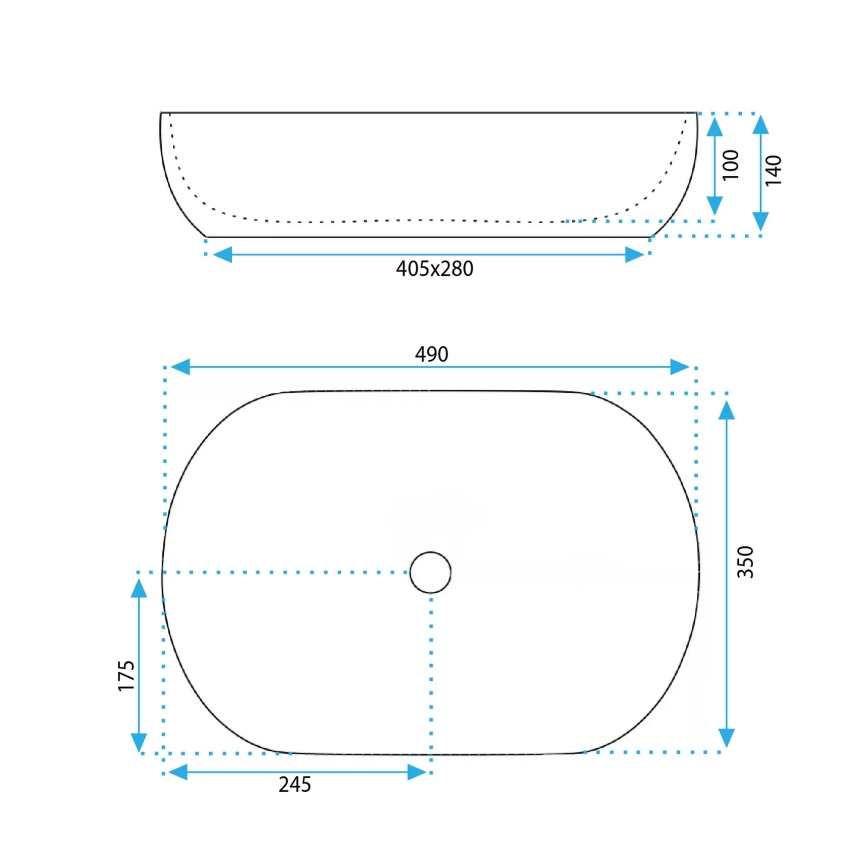 REA-U6022 - Vasque à poser LISA 35x49 cm céramique/blanc brillant